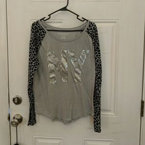Aeropostale XL long sleeve sequins and leopard